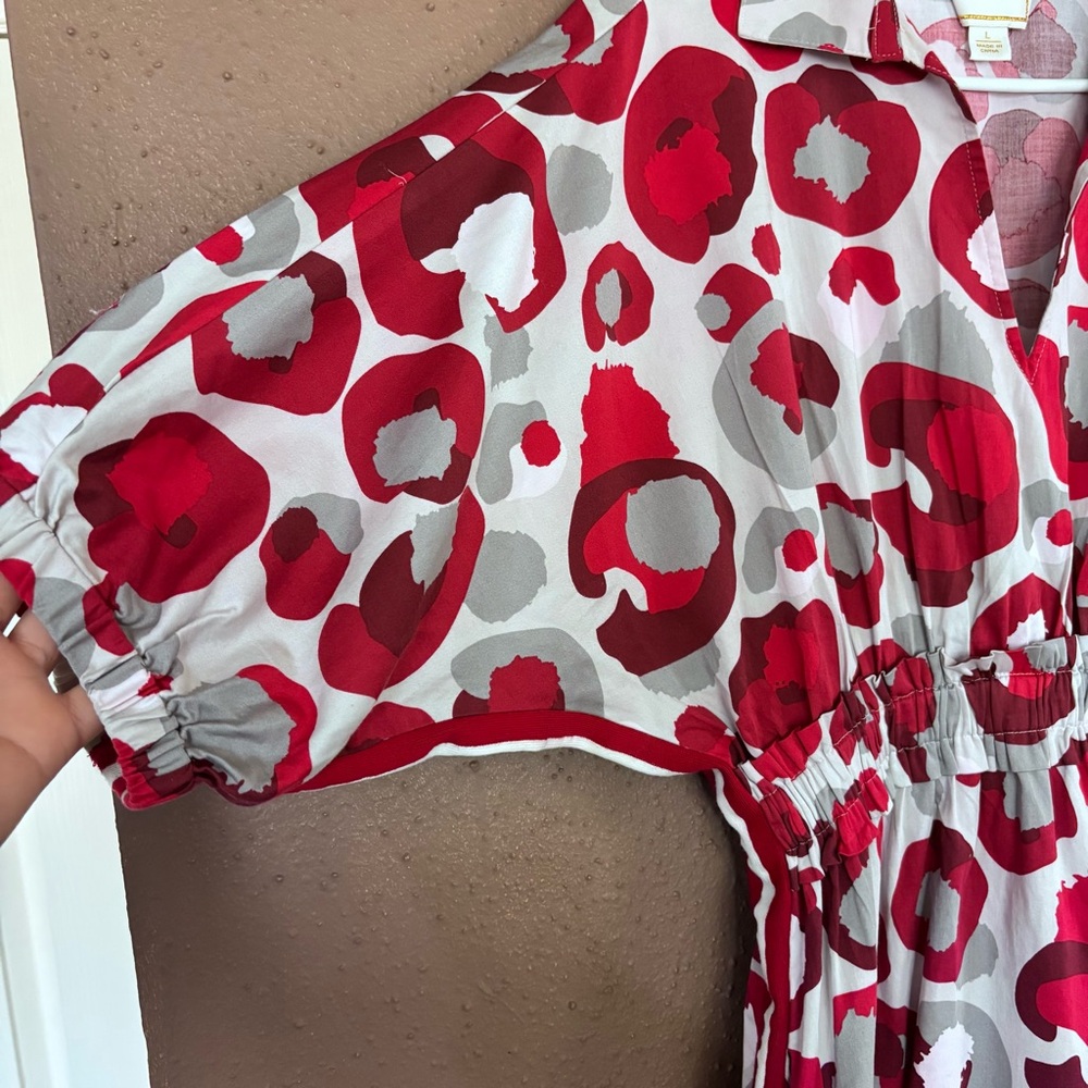 EMILY MCCARTHY Palmer Dress - Burgundy Collegiate Cheetah size L - Picture 3 of 10